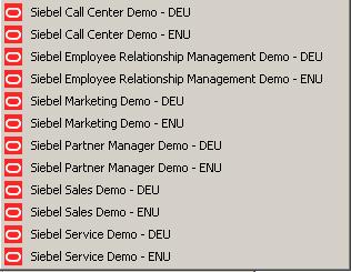 Installing Siebel Client Software Verifying successful installation of the Siebel Sample Database The installation wizard for the Siebel Sample Database creates a Windows start menu folder with a