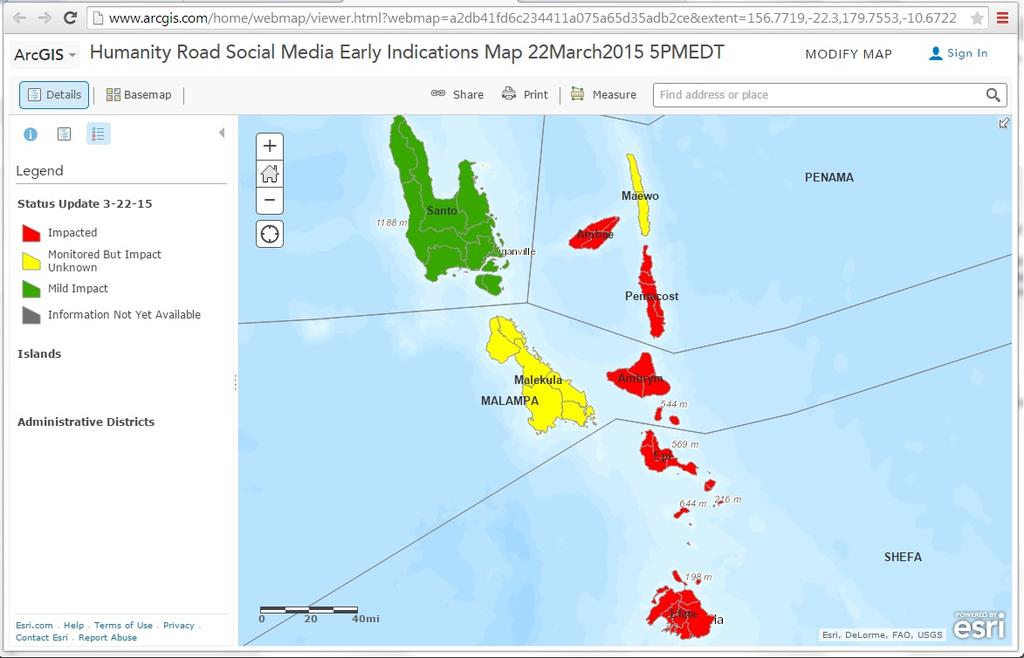 Digital Humanitarian Network (DHN)/UNOCHA Typhoon Pam Social Media Early