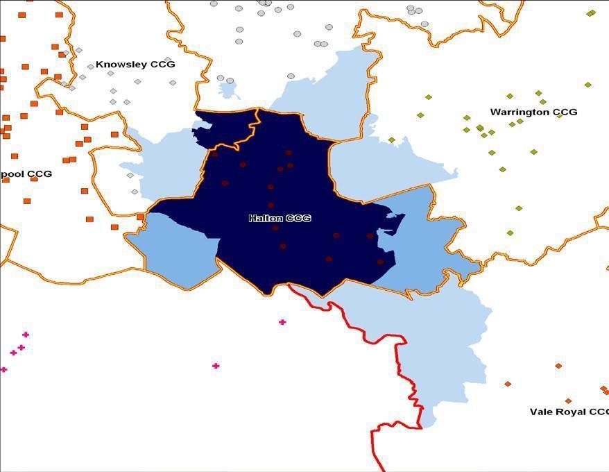 2 AREA COVERED 2.1 The geographical area covered by the CCG is fully coterminous with the local authority boundary of Halton Borough Council. 2.2 This CCG's geographical area is made up of 79 Lower Super Output Areas (LSOAs), which have a total population of 125,970.