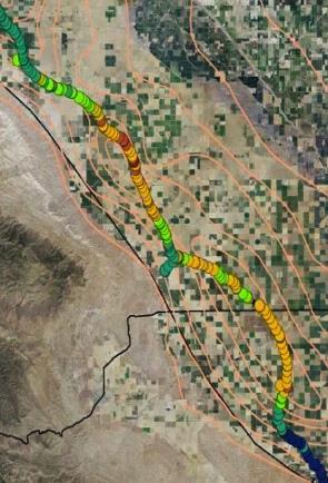 Subsidence Along the California Aqueduct Central