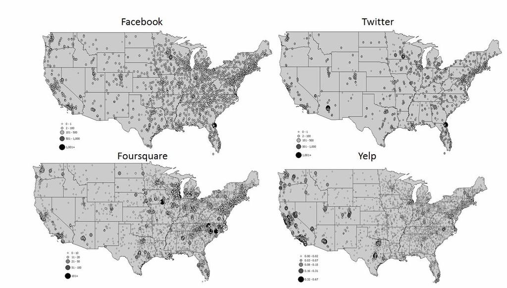 Increased Use of Health Care Social Media Maps of Social Media Utilization for