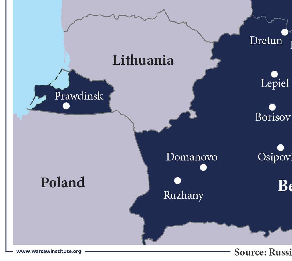 Borisov (Minsk Oblast, northeast of the capital) Lepiel (Vitebsk Oblast) Loswido (near
