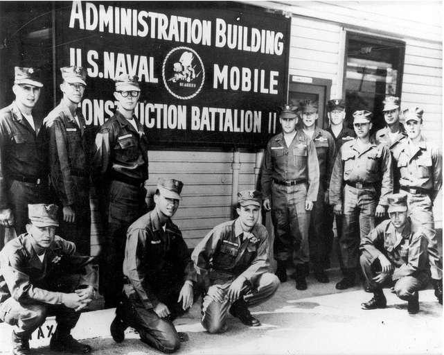 Port Hueneme, California Seabee Team 1104 (just prior to being deployed to Vietnam) Left side: (standing) EON2 John C. Klepfer * BU1 Dale B. Brakken Wounded in Action (WIA) * SWF2 William C.