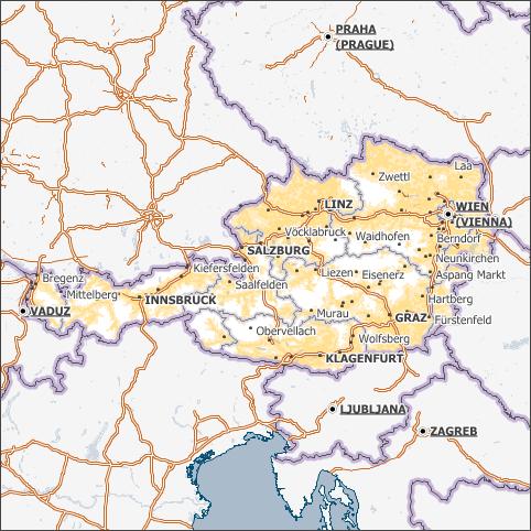 3G coverage maps - Austria Mobilkom Austria AG (A1) Hutchison