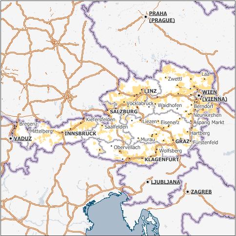 T-Mobile Austria GmbH (telering) Source: GSMA coverage maps,
