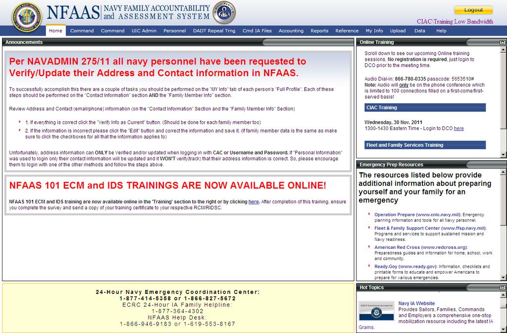 CIAC NFAAS Training United States