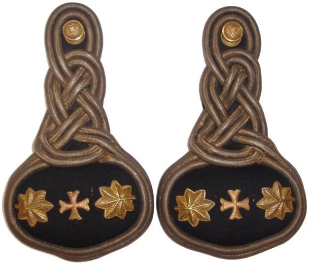 Shown on the left is an epaulette for a medical captain, 1851-1872.