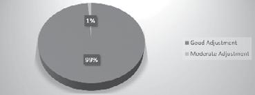 Description of student adjustment Figure 1: Pie graph showing Adjustment among Professional College Students The findings presented in the Figure 1 reveals that, majority of the professional college