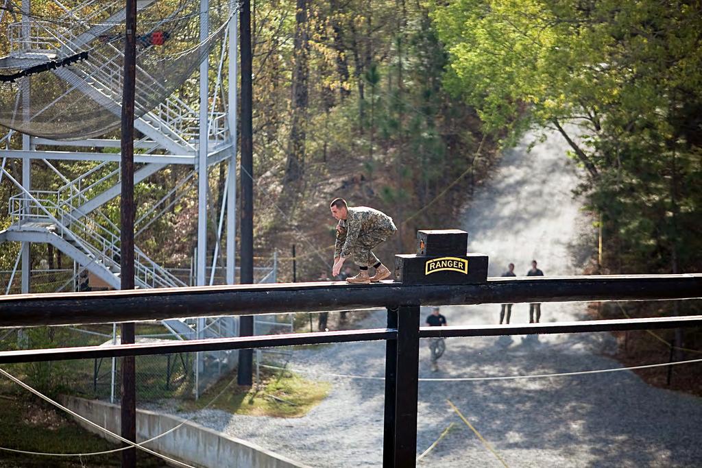 A competitor takes part in day one of of the Army's Best Ranger competition, at Fort Benning, Ga., April, 0.