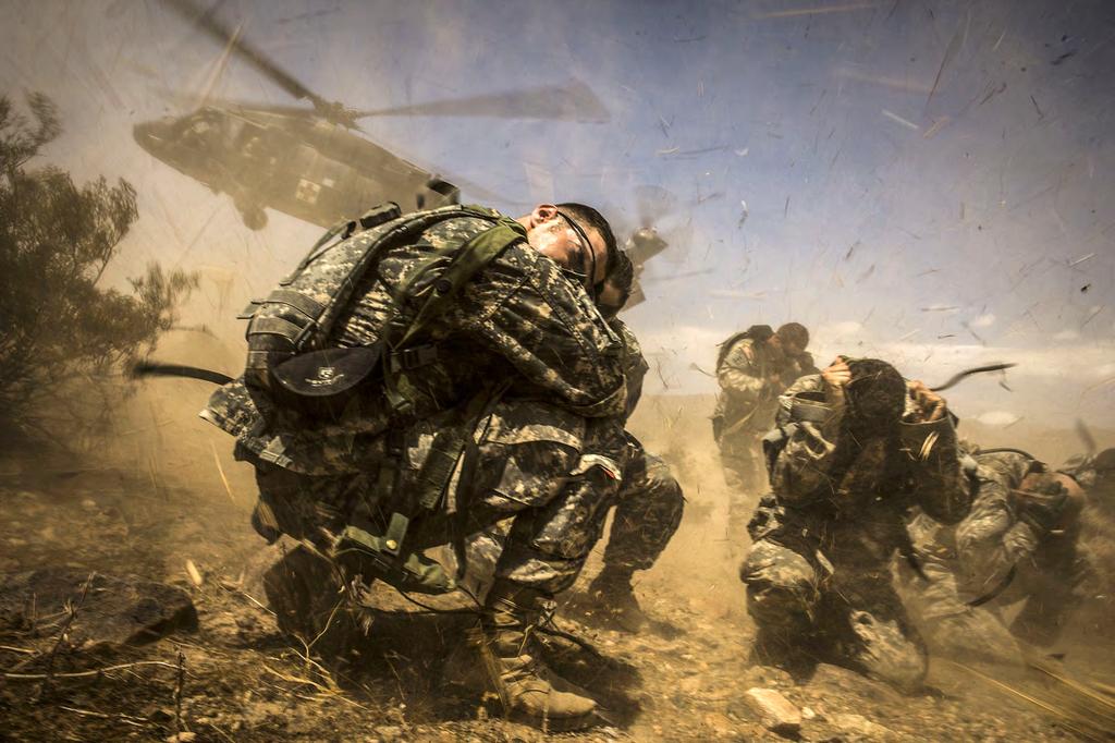 Soldiers assigned to rd Squadron, th Regiment, are picked up by a Black Hawk helicopter after participating in a Survival, Evasion, Resistance, Escape exercise during Decisive Action Rotation -0 at