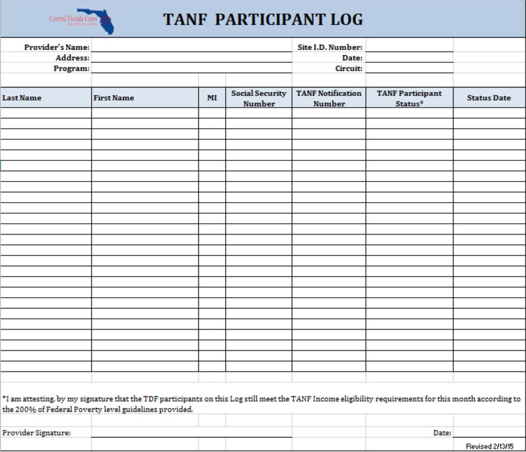 Appendix I- TANF Monthly