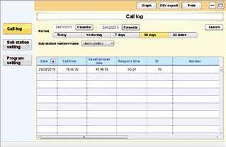 NURSE CALL SYSTEM Search results can be printed out or exported into
