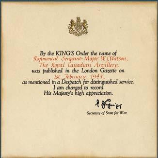 From the beginning of the Second Word War, The King approved all Mentions, emulating the practice followed for other honours.