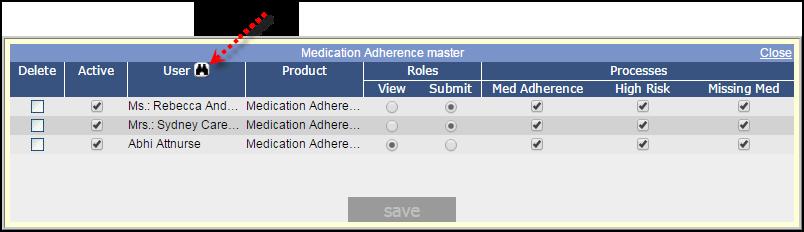 popup. Note: Only Providers who have the Edits rights to the Provider Master screen have access to Medication Adherence Master popup.