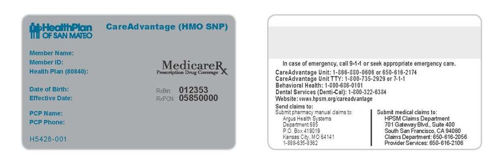 Each HPSM member is issued an identification card which gives specific information about the member.