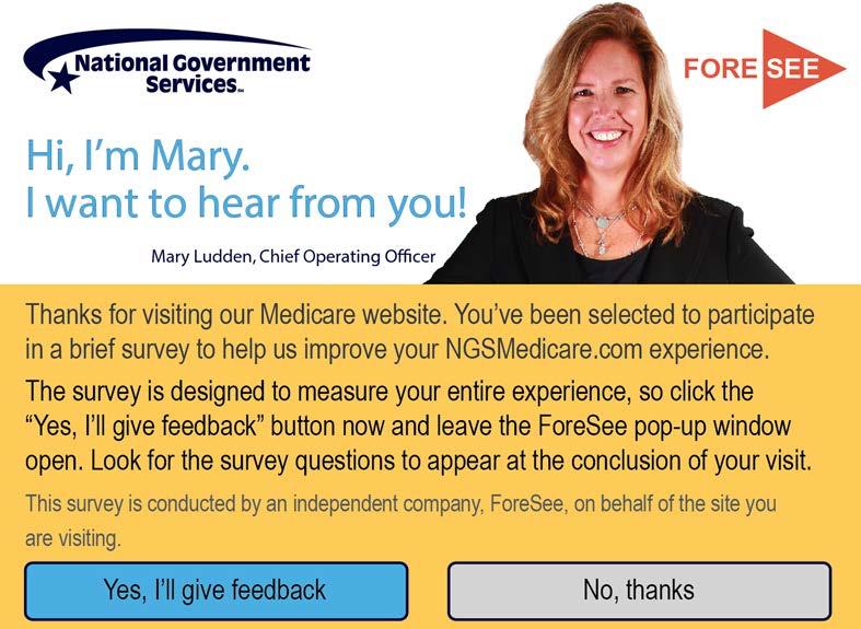 Website Survey This is your chance to have your voice heard click on Yes, I