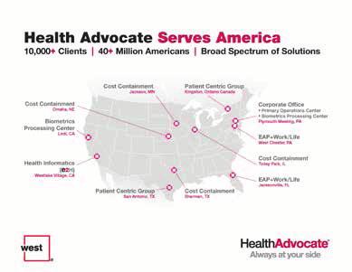 HealthAdvocate Company Overview About Health Advocate Health Advocate, Inc., a subsidiary of West Corporation, is the nation s leading healthcare advocacy and assistance company.