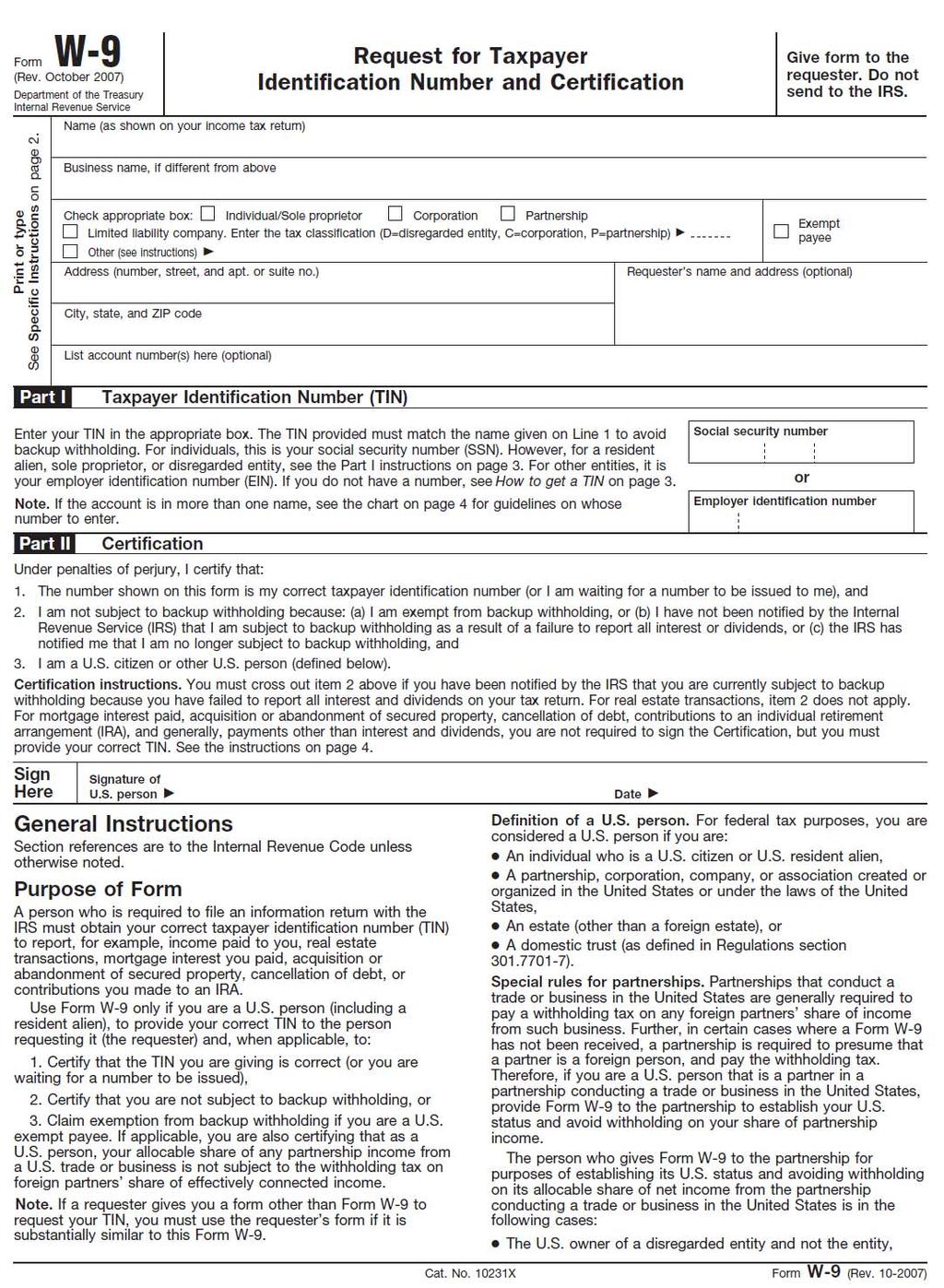 W9 IRS 1099 Form www.h-m-g.