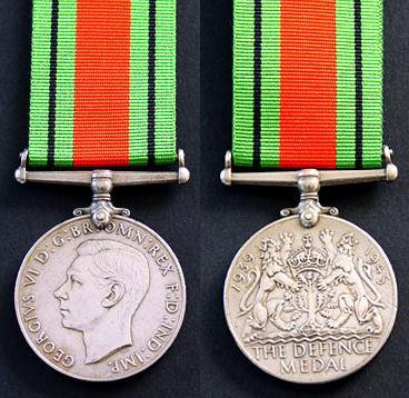 THE DEFENCE MEDAL TERMS The medal was usually awarded to Canadians for six months service in Britain between 03 September 1939 and 02 September 1945.