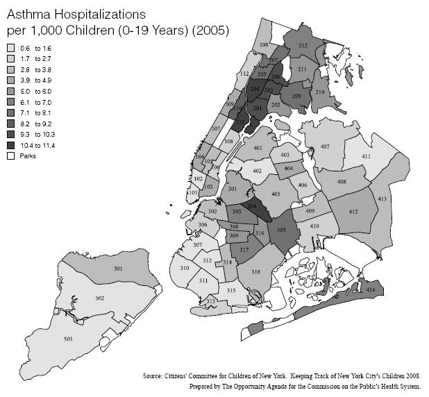 ! Map #6 Asthma Hospitalizations per 1,000 Children. Asthma is a treatable illness and hospitalizations can be prevented.