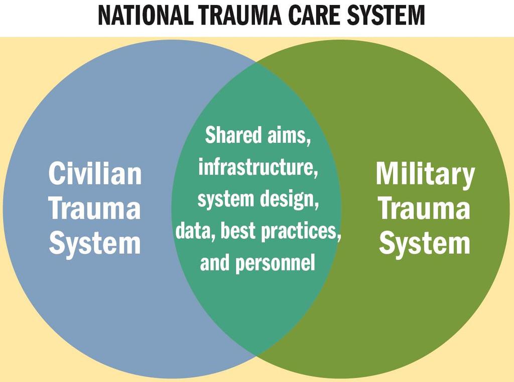 The Vision: A National Trauma Care System A national strategy and joint military civilian approach for improving trauma care is lacking.