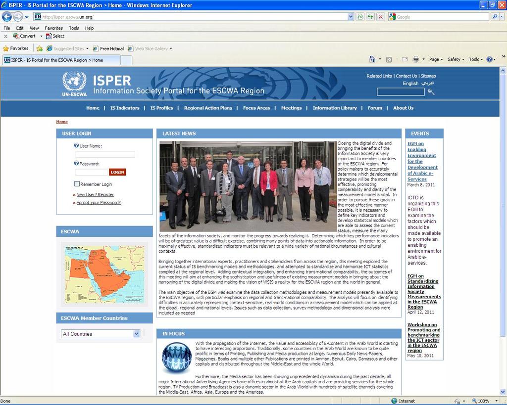ISPER: Information Society Portal Regional online tool for following up on the RPOA Caters