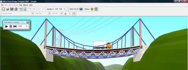 Using free online software, students design, build and test virtual truss bridges while trying to maintain