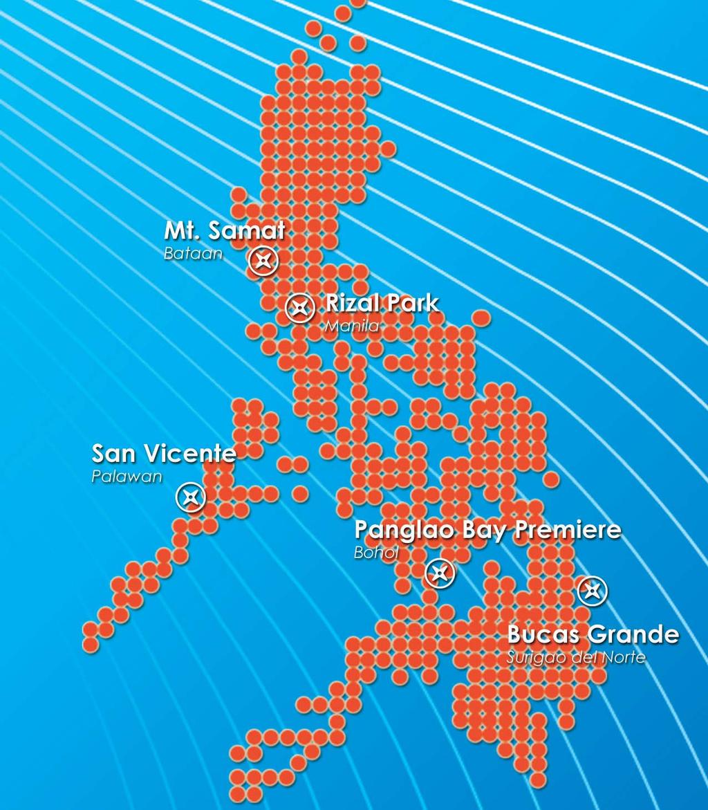 Flagship Tourism Enterprise Zones San Vicente, Province of Palawan Rizal Park, City of Manila Mt.