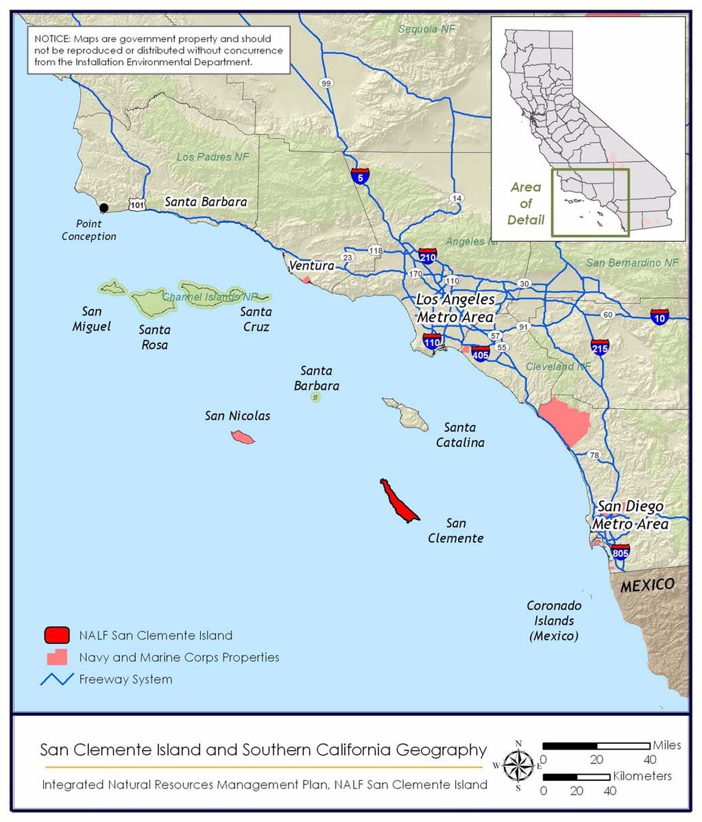 Naval Auxiliary Landing Field San Clemente Island Draft July 0 Map -.