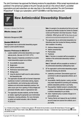 Joint Commission 13 This new medication management standard has eight so-called Elements of Performance.