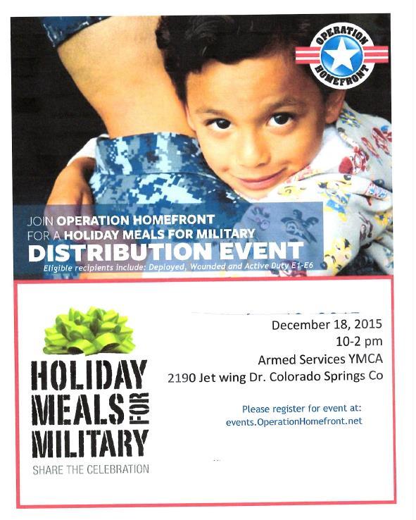 HOLIDAY MEALS FOR MILITARY (FLYER) FREE on a first