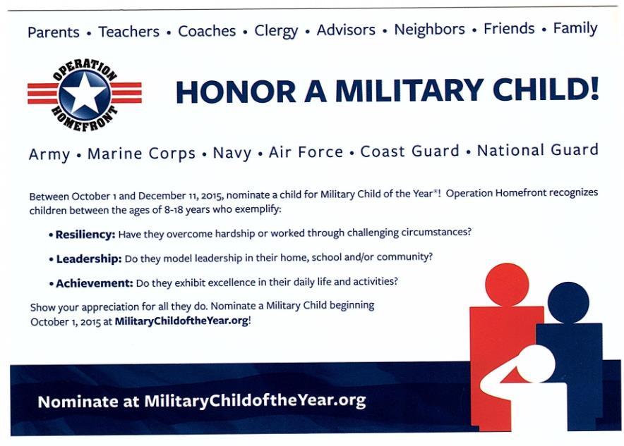 MILITARY CHILD OF THE YEAR (FLYER)