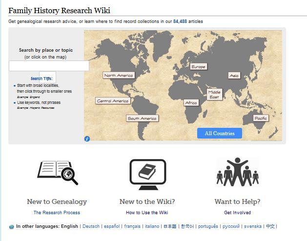 RESEARCH WIKI In the FamilySearch Research Wiki, you can learn how