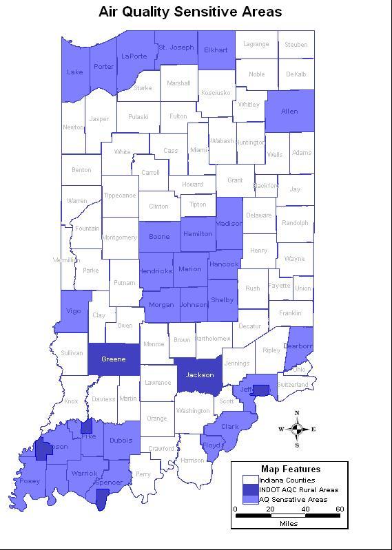 Appendix C: Indiana Air Quality Sensitive Area Map Indiana Department