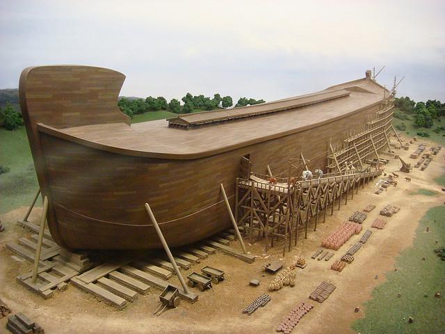 Make yourself an ark out of resinous wood. Make it of reeds and caulk it with pitch inside and out.