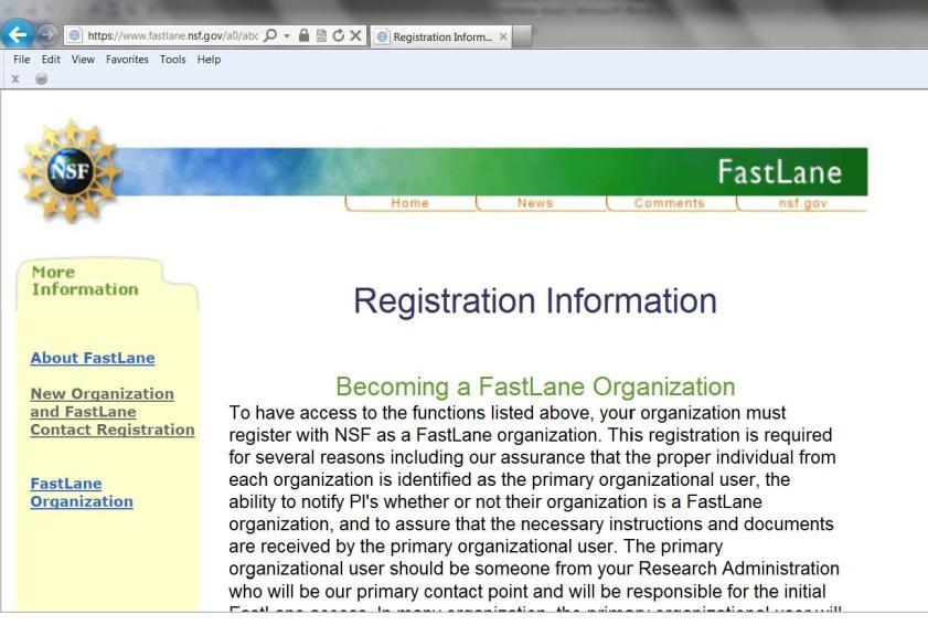 NSF requires registration in