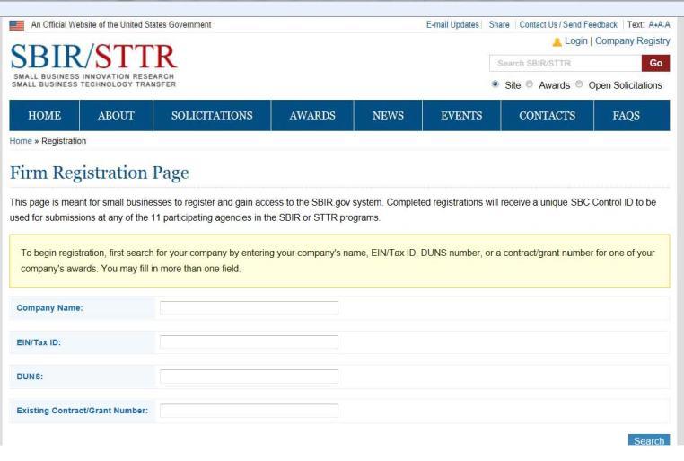 Grants.gov Submission Prerequisite: SBA Firm Registration http://www.sbir.