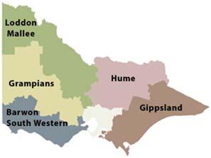 D) Grampians Region Demographics Grampians region has the smallest population base of all rural regions, but the region is large with some of the
