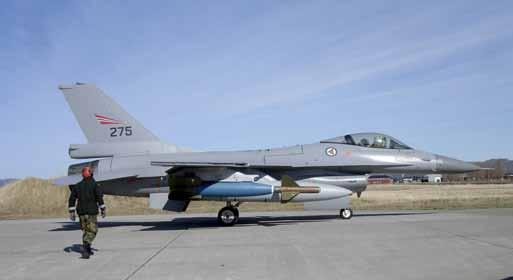 NO. 1. 2011 Royal Norwegian Air Force selects Terma for Installation of Missile Warning System on F-16 Norwegian Air Force F-16, carrying pylon mounted missile warning sensors on stations 3 and 7.