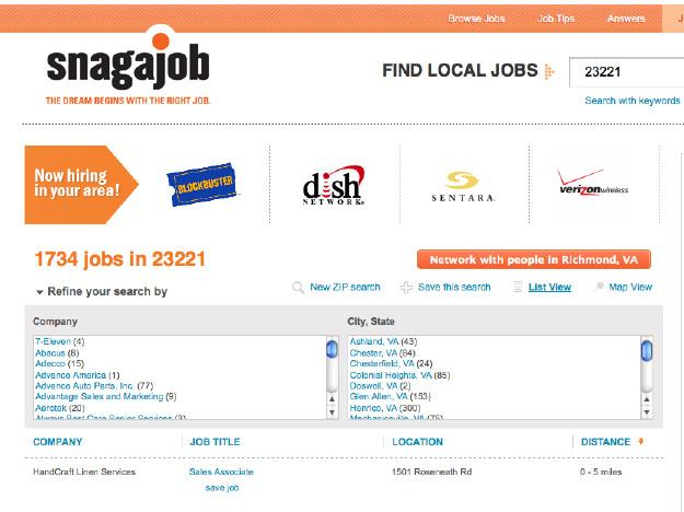 National branding spotlights present your clients logo on Snagajob s homepage for millions to see every day. This product is suited for clients with locations throughout the country.