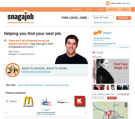 Both branded callouts link to employer-themed pages and individual job postings.