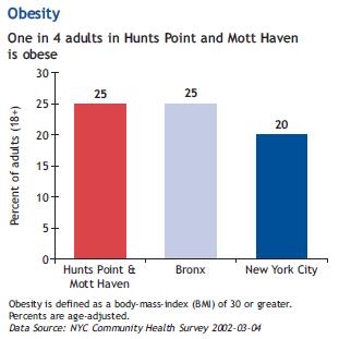 Among the service area communities high rates of obesity persist putting many residents at risk for developing serious chronic diseases and access to high quality medical care.