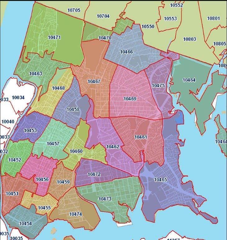 Appendix 2a: Bronx Zip Code Map