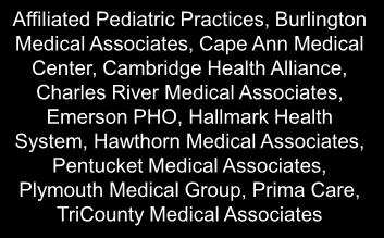 Affiliated Pediatric Practices, Burlington Medical Associates, Cape Ann Medical