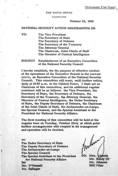National Security Action Memorandum Number 196.