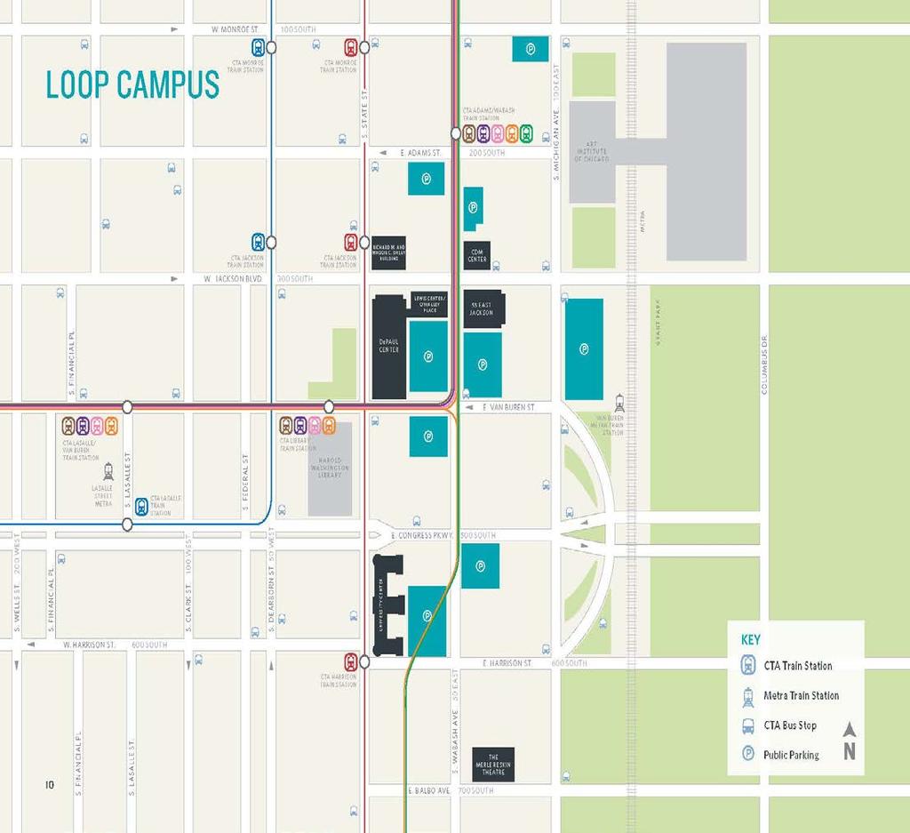 1.7 MAPS Maps of Loop and Lincoln Park campuses for all University owned buildings are available