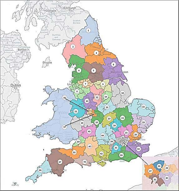 Trust board public: 25 May 2016 Agenda item: 4.1 Paper number: 13 Diagram1. The 44 STP Footprints Table 1. Size of Footprints NHS region Total STP footprints Average CCGs per footprint England 44 4.