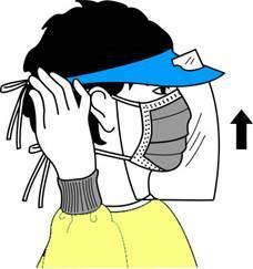 pieces or headband Position face shield over face