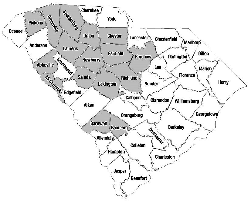 Chapter 1: Getting started as a member Upstate Region: Abbeville Lexington Bamberg McCormick Barnwell Newberry Chester Pickens Fairfield Richland Greenville Saluda Kershaw Spartanburg