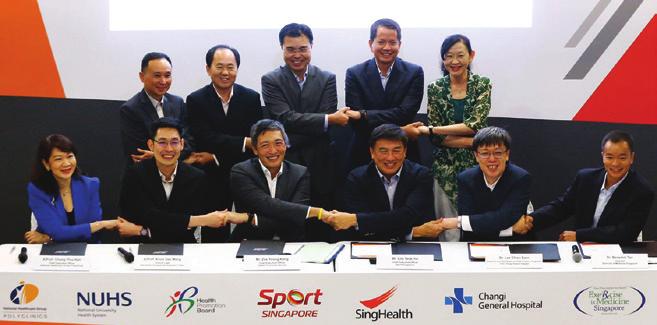 06 ENGAGING STAKEHOLDERS Strategic partnerships for better health NHGP, together with four other public health institutions, signed a Memorandum of Understanding (MOU) with Sport Singapore (SportSG)